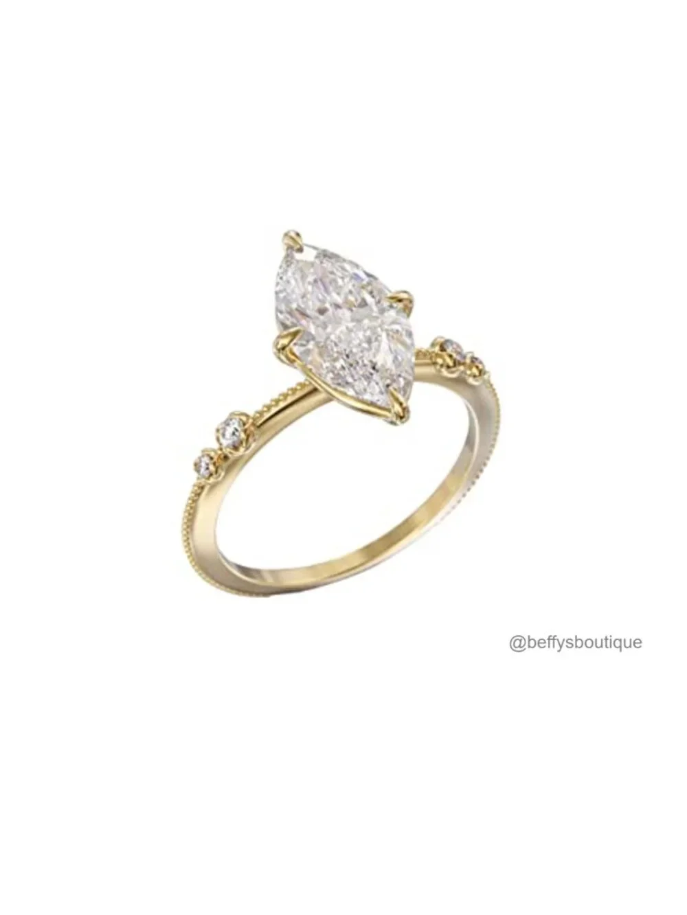 925 Silver Plated Gold Oval Cut Solitaire CZ Engagement Ring